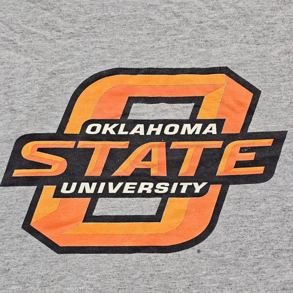 Oklahoma State University Gray Short Sleeve Cotton Blend T-Shirt Men's XL